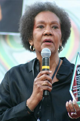 Dr. Frances Cress Welsing receives the Fannie Lou Hamer Community Award during the 10th Annual National Black LUV Festival in Washington, D.C., Sept. 21, 2008.Elvert Xavier Barnes Photography